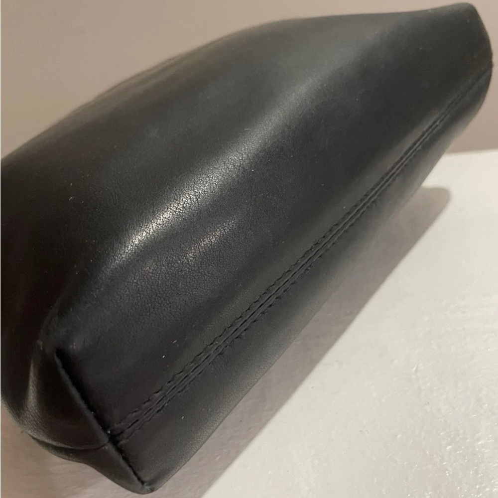 Vintage Ralph Lauren Black Leather Crossbody Shoulder Bag Y2K Silver Logo - Picture 10 of 14